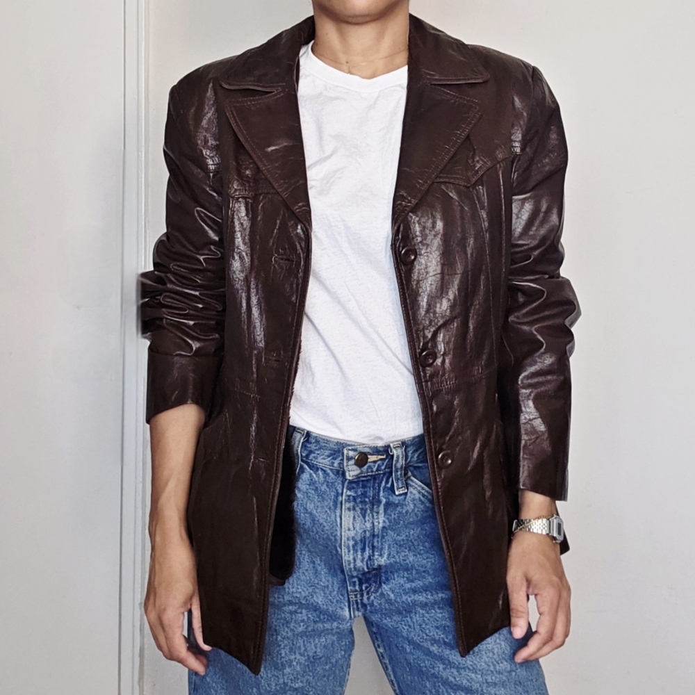 Burgandy / Oxblood Genuine Leather Jacket With Warm Lining M / L - Picture 9 of 10